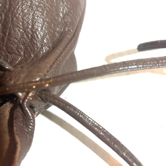 Carlos falchi brown Earthy Leather Crossbody Bag with Drawstring Closure - Picture 6 of 11